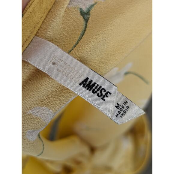 Amuse Society Top Rosalina Floral Ruffle Crop Cottagecore Boho Yellow Size M - Picture 12 of 14